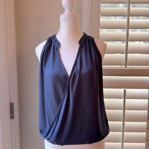 Veronica M Blue Wrap Tank Top